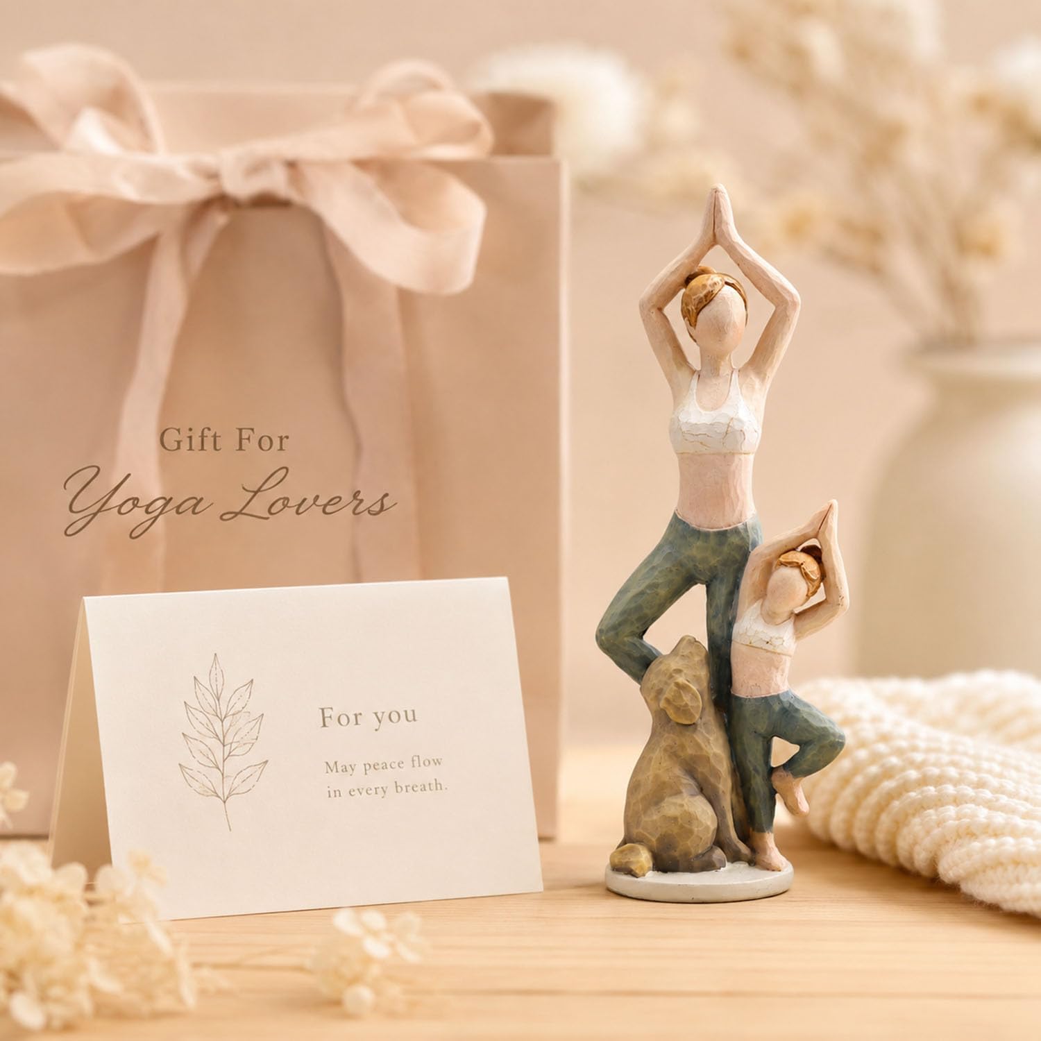 Yoga Family Resin Figurine With Dog