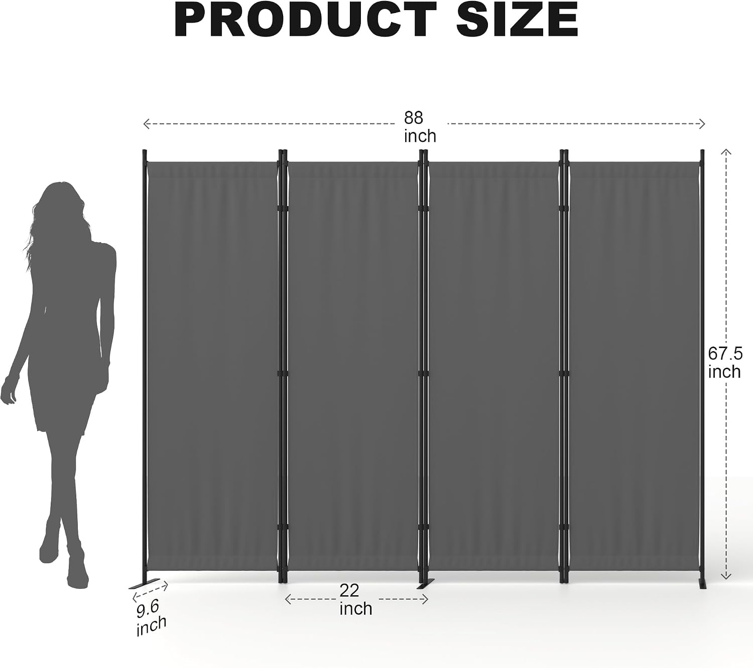 Four Panel Portable Freestanding Room Divider