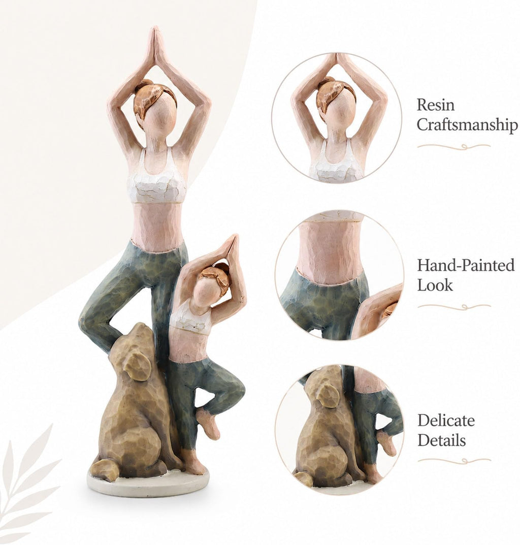 Yoga Family Resin Figurine With Dog