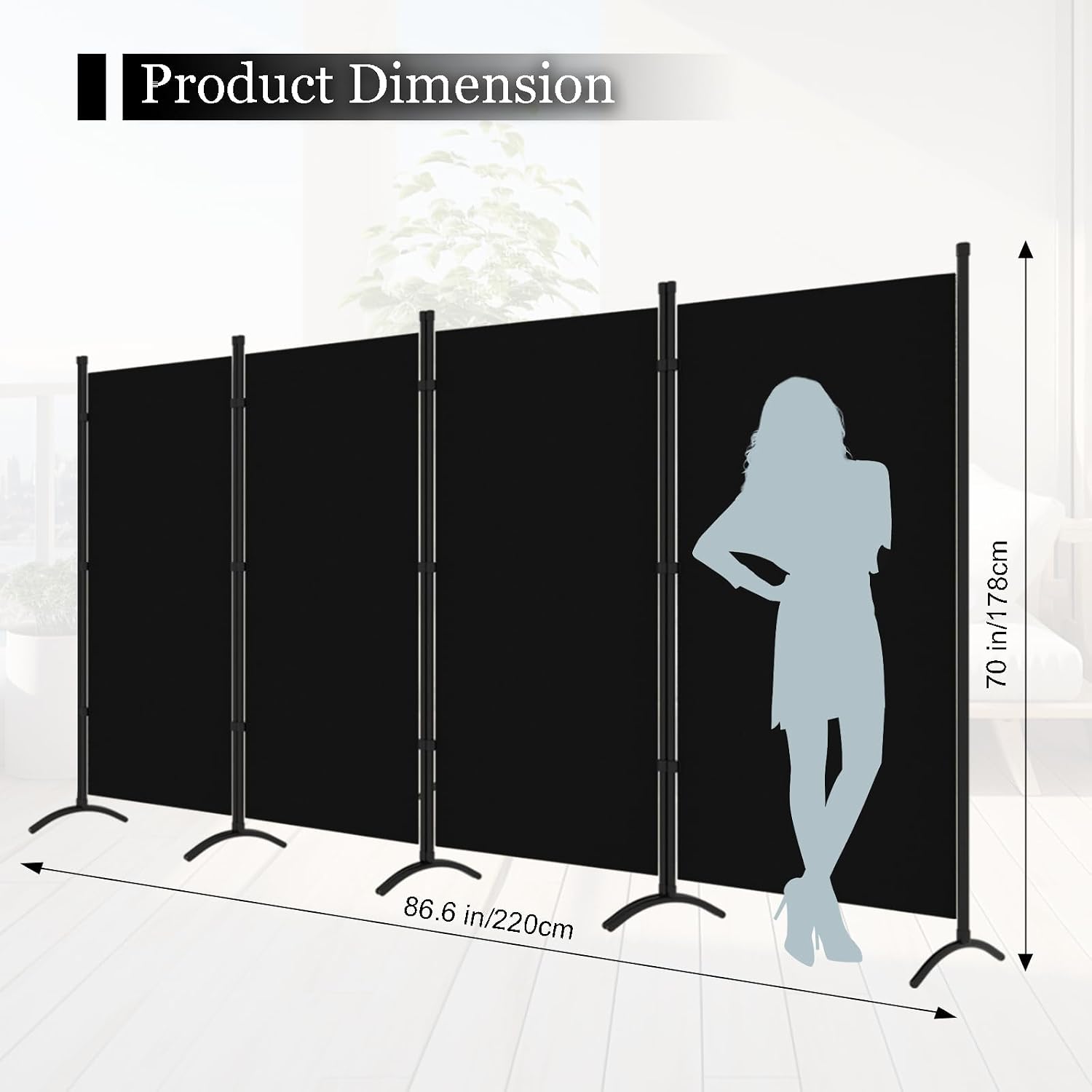 Four Panel Freestanding Foldable Room Divider