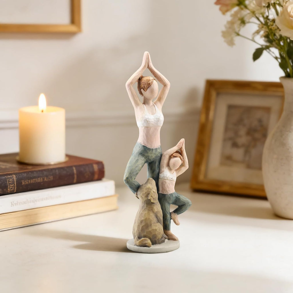 Yoga Family Resin Figurine With Dog