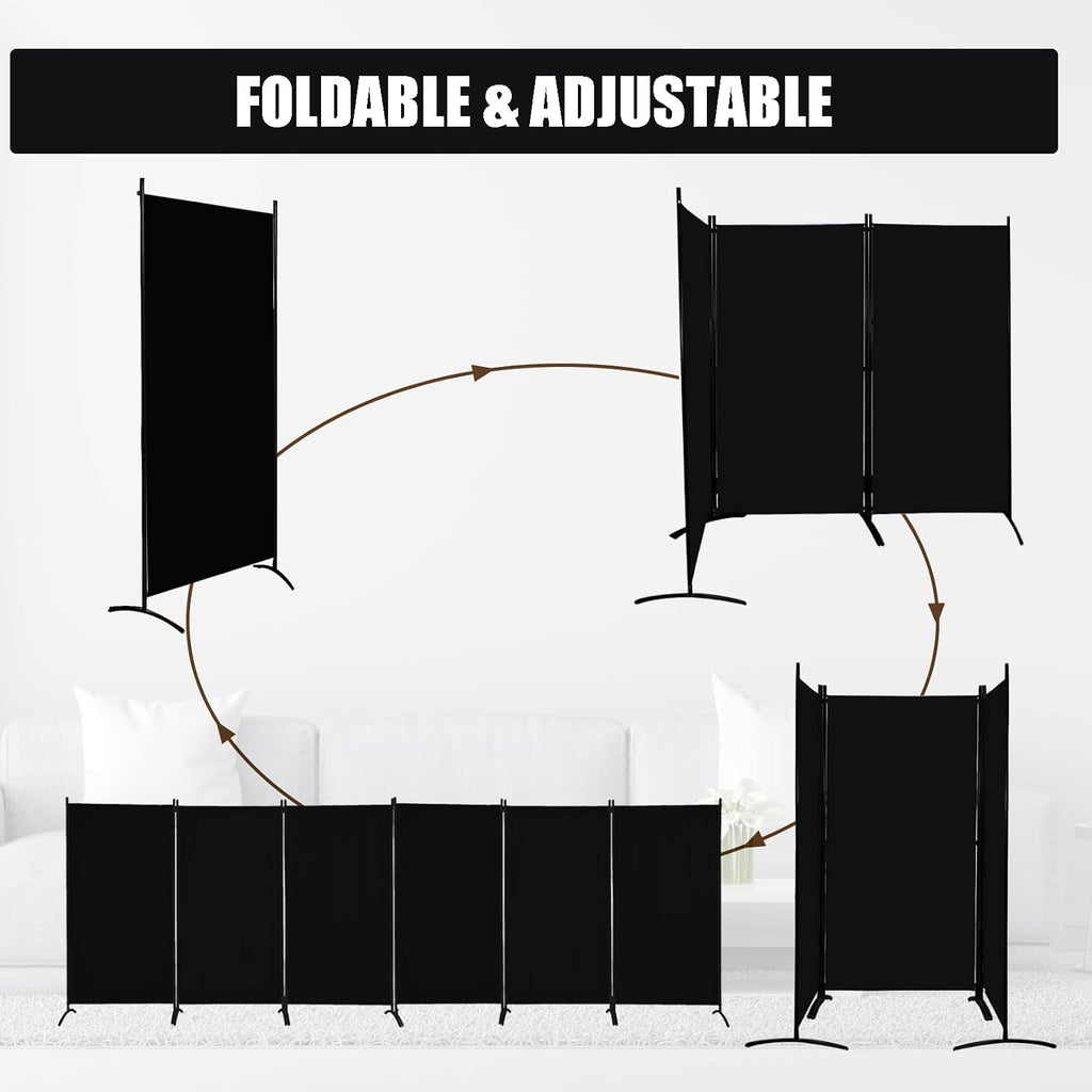 Six Panel Foldable Fabric Room Divider