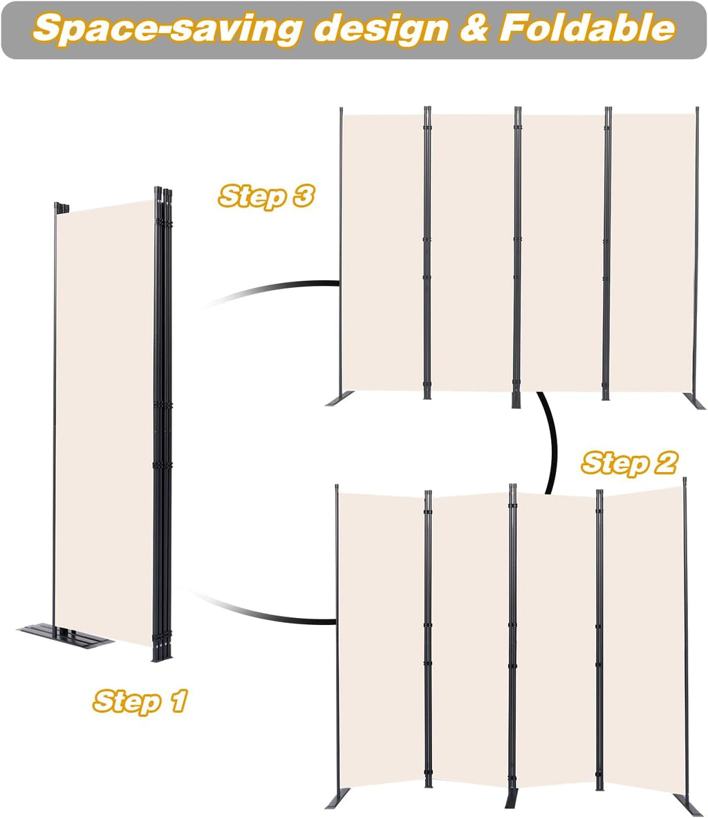 Four Panel Stable Foldable Room Divider