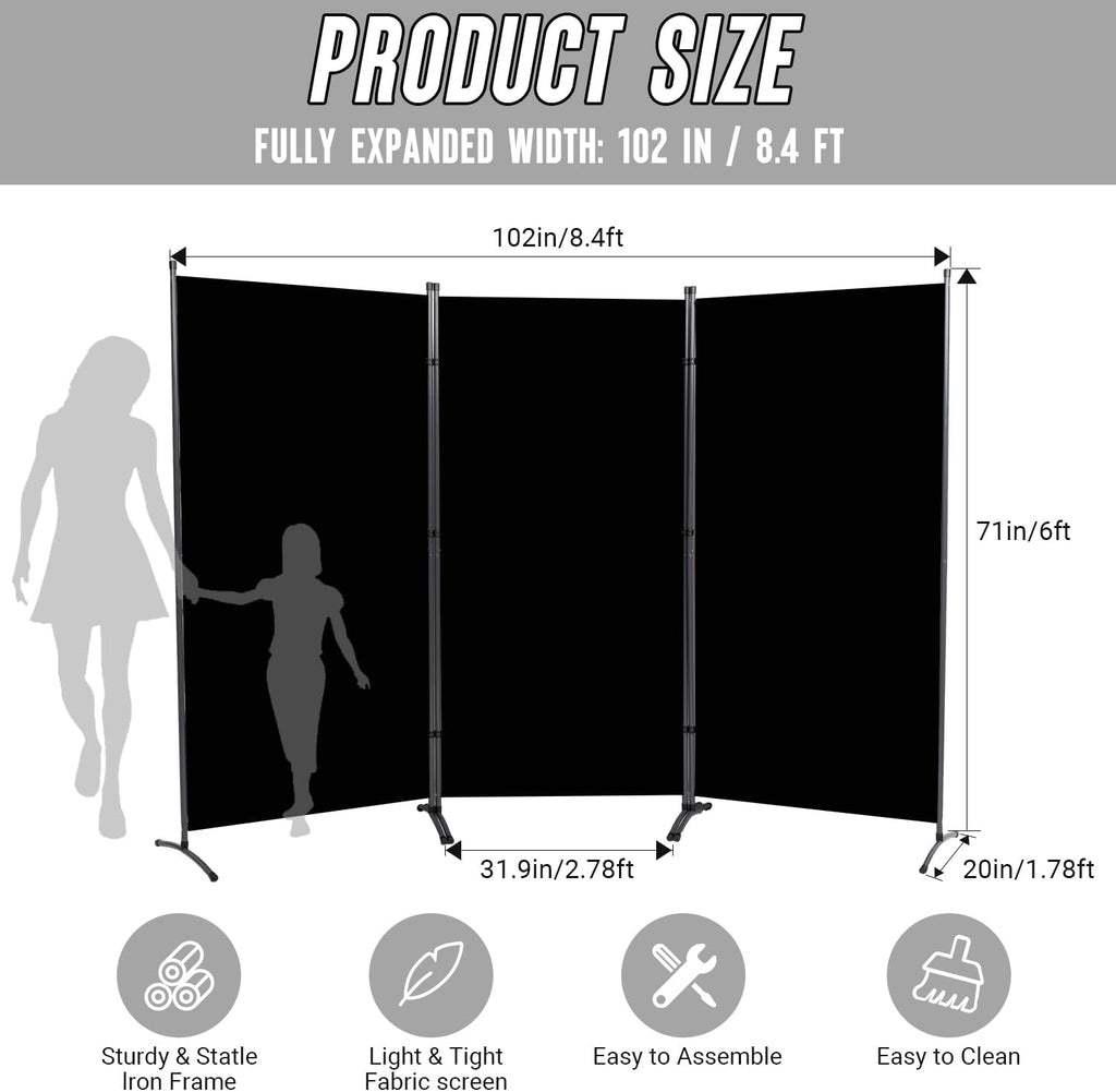 Three Panel Portable Foldable Room Divider