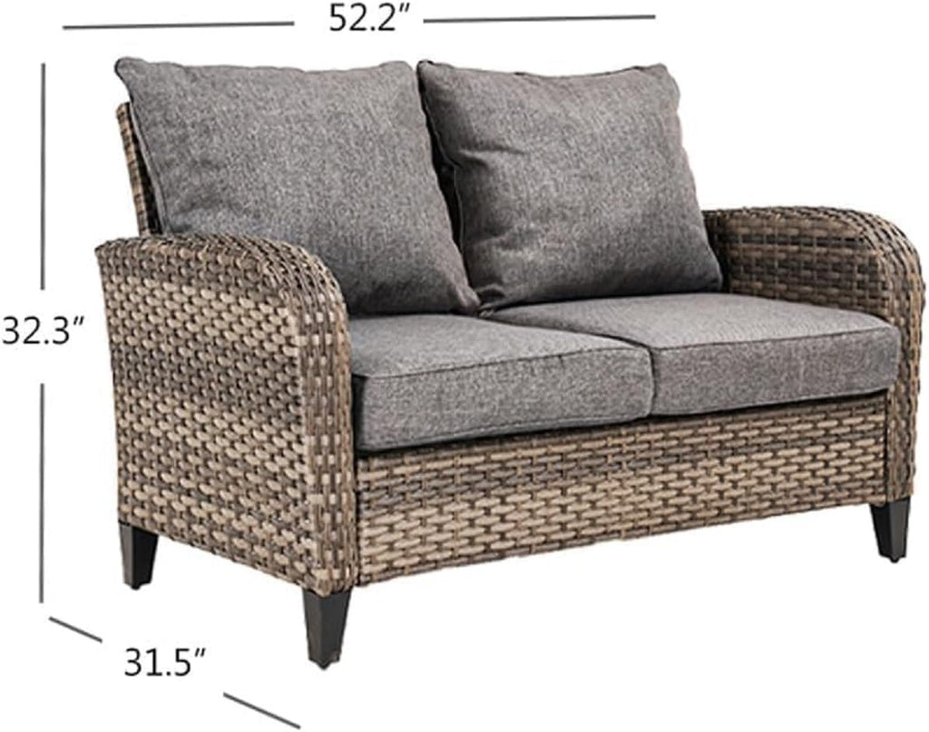 Wicker Outdoor Loveseat Sofa Cushioned