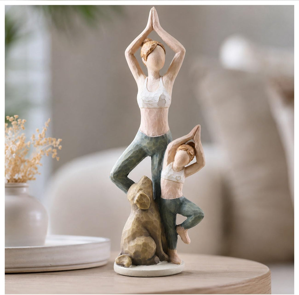 Yoga Family Resin Figurine With Dog
