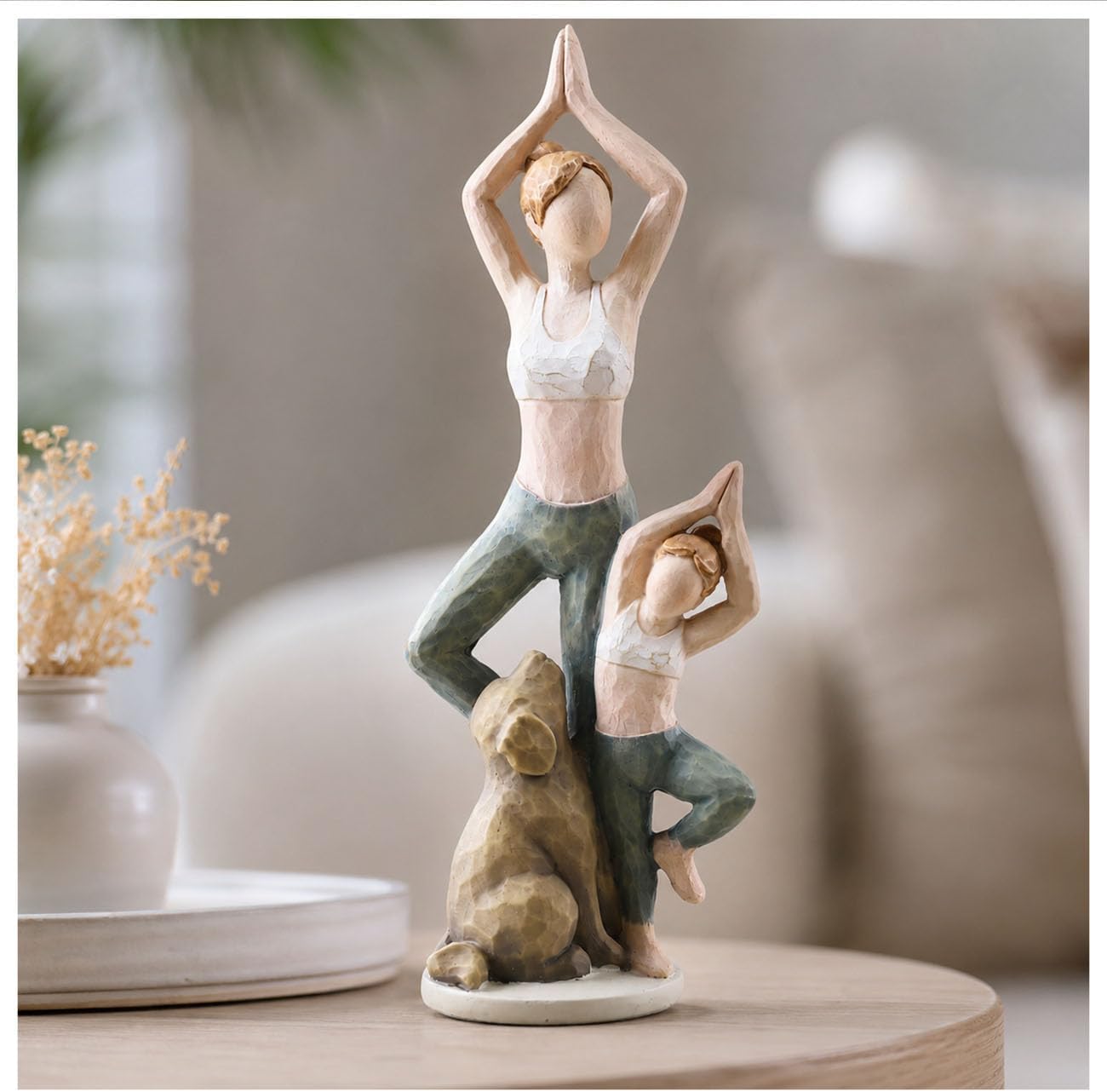 Yoga Family Resin Figurine With Dog