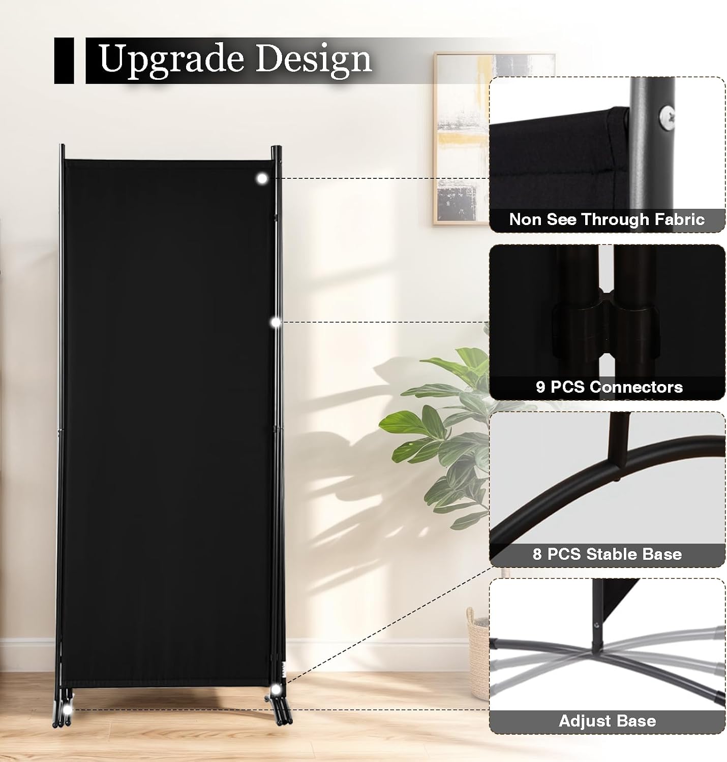 Four Panel Freestanding Foldable Room Divider