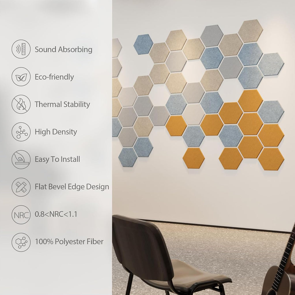 Hexagon Self Adhesive High Density Acoustic Panels