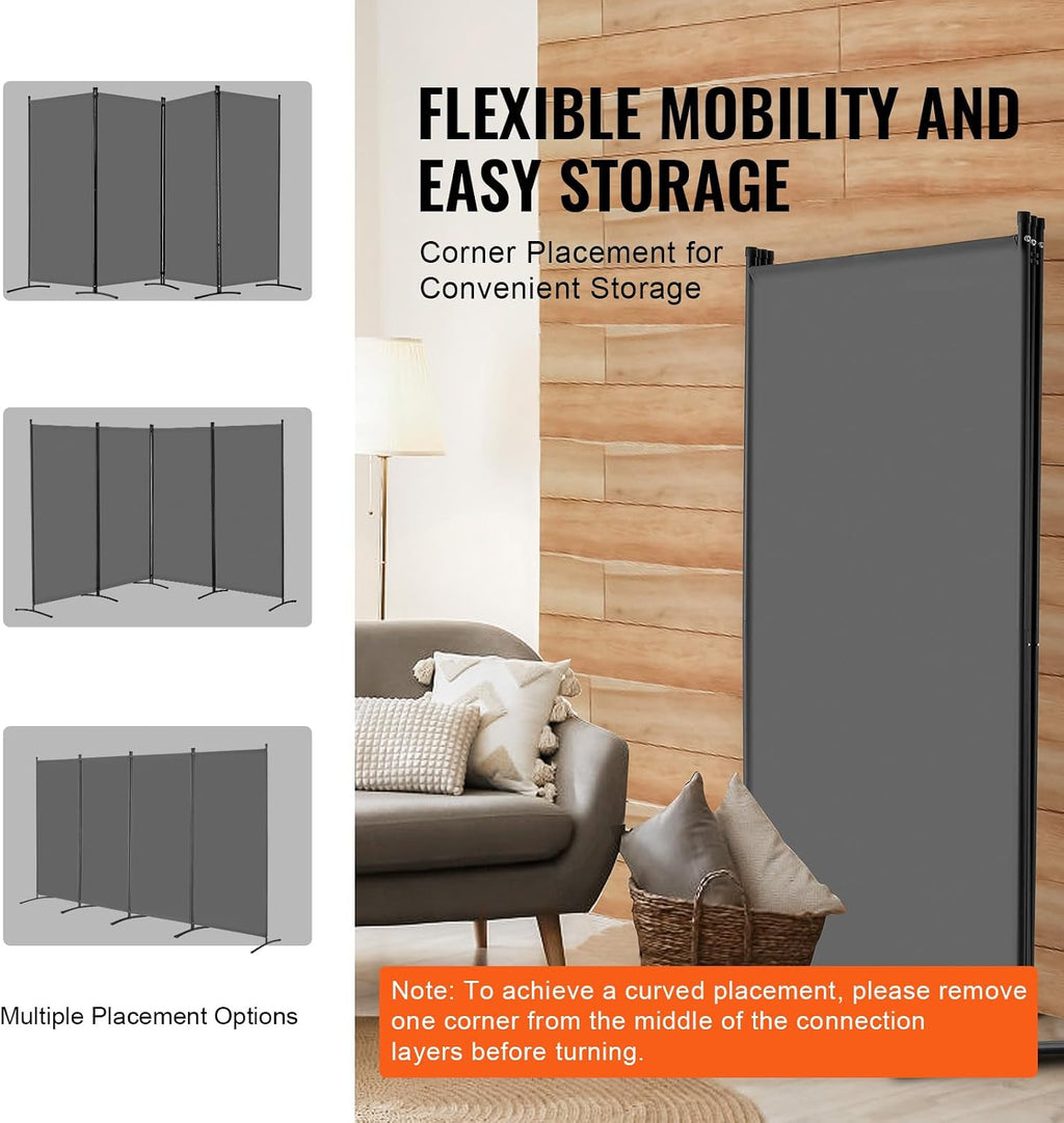Four Panel Foldable Freestanding Room Divider