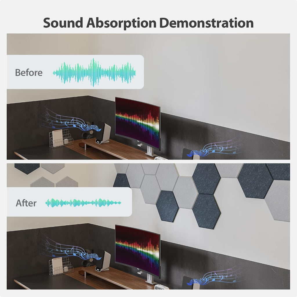 Hexagon Self Adhesive High Density Acoustic Panels