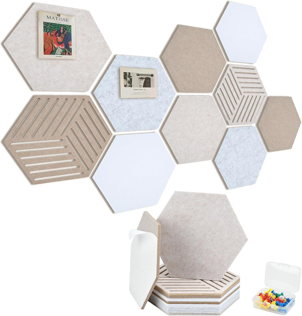 Hexagon Felt Acoustic Bulletin Wall Tiles