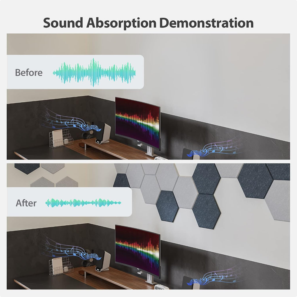 Hexagon Adhesive High Density Acoustic Panels