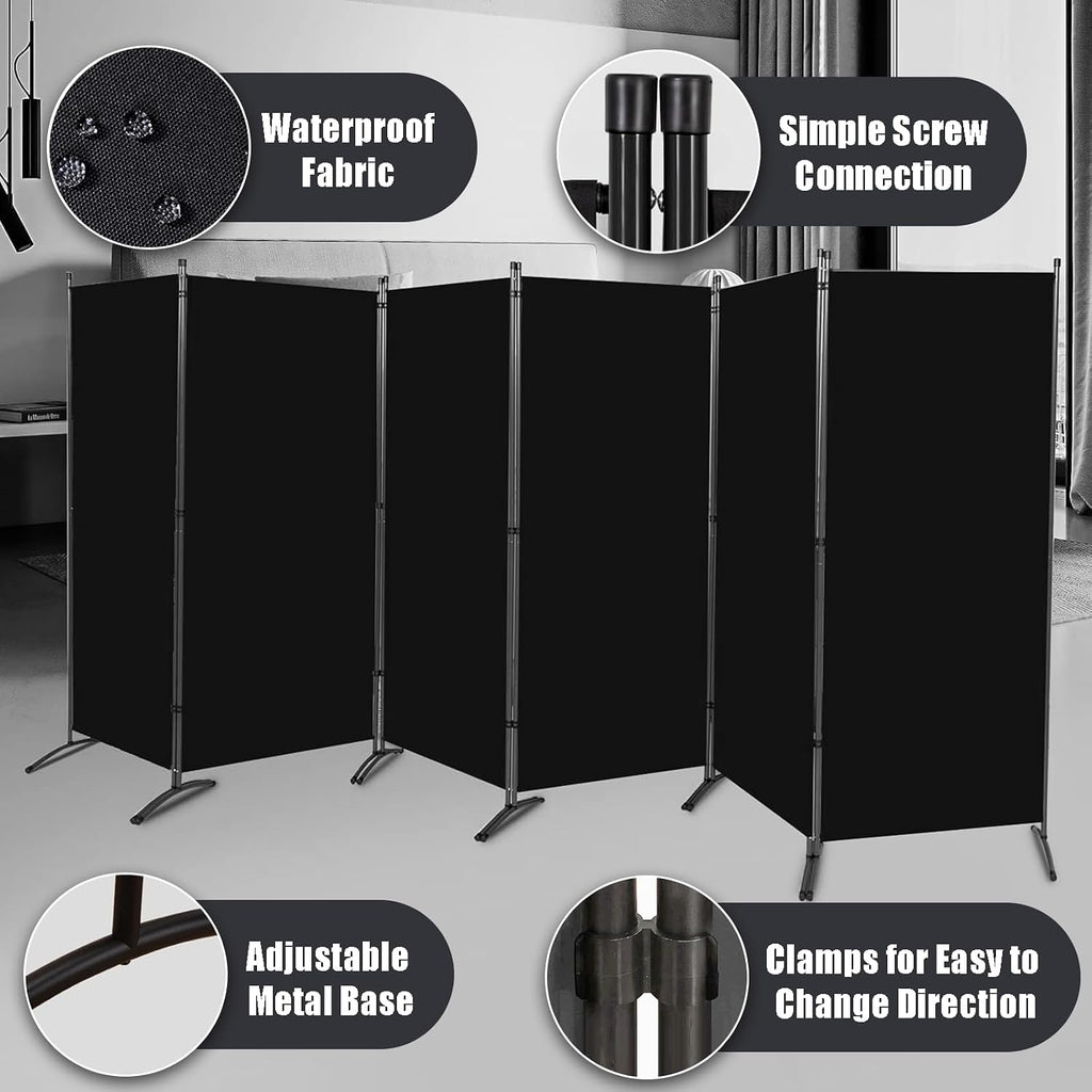 Six Panel Foldable Fabric Room Divider