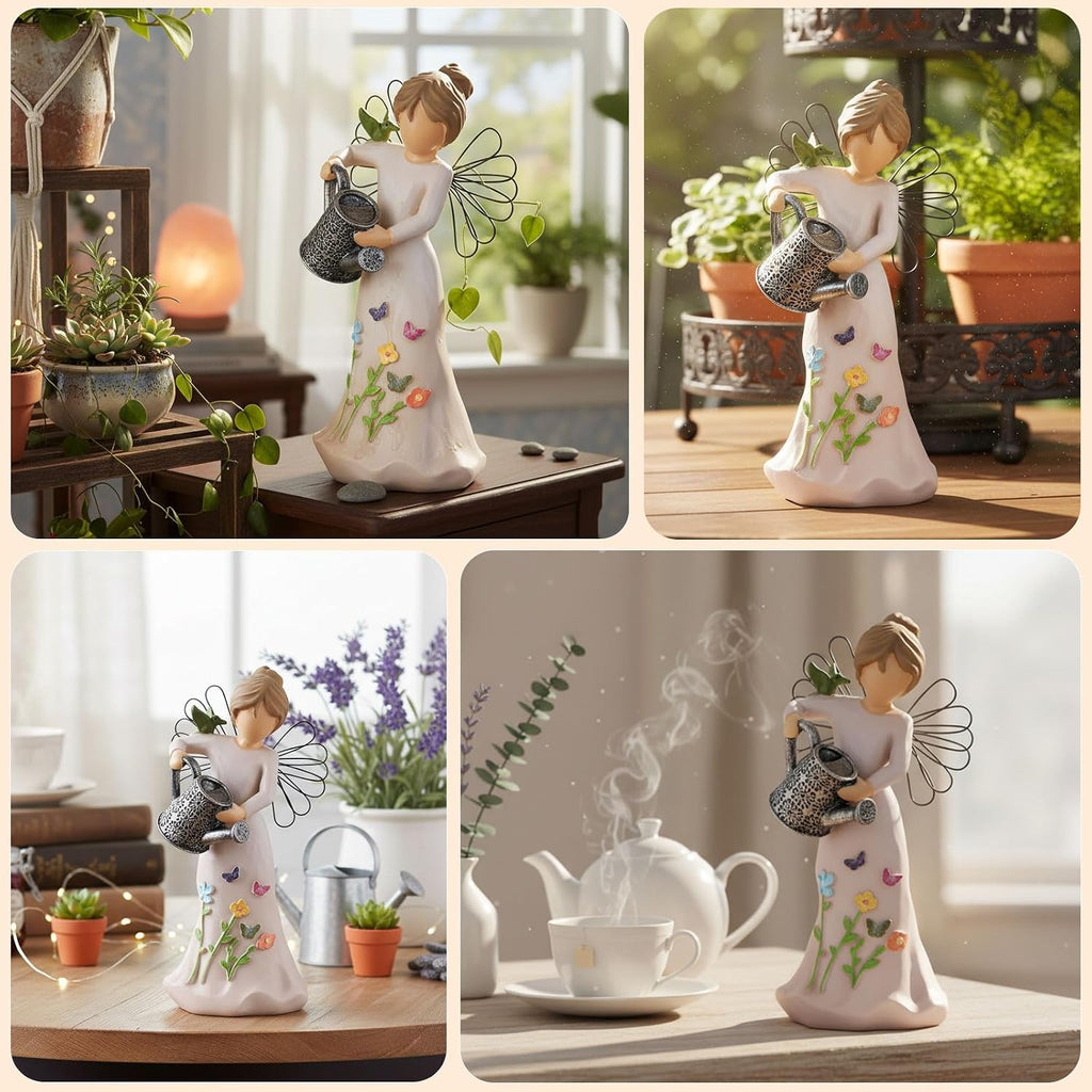 Watering Angel Resin Garden Figurine