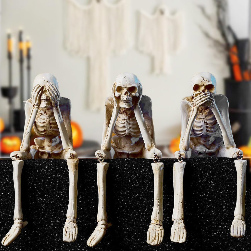 Three Wise Skeleton Resin Figurines