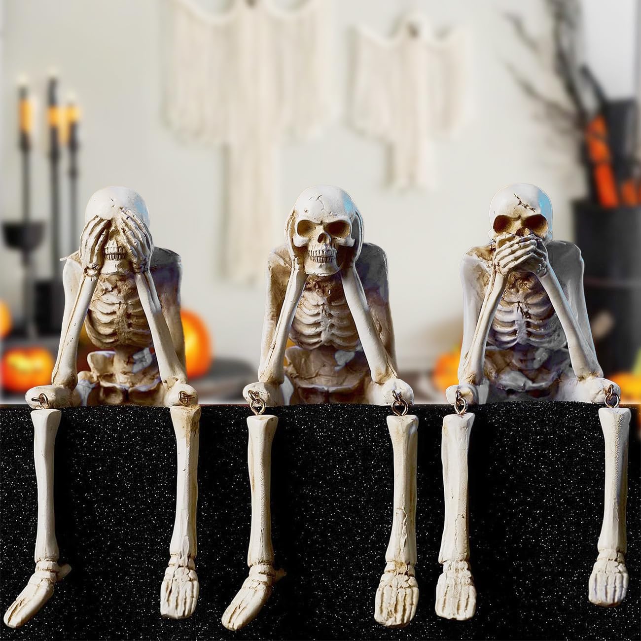 Three Wise Skeleton Resin Figurines