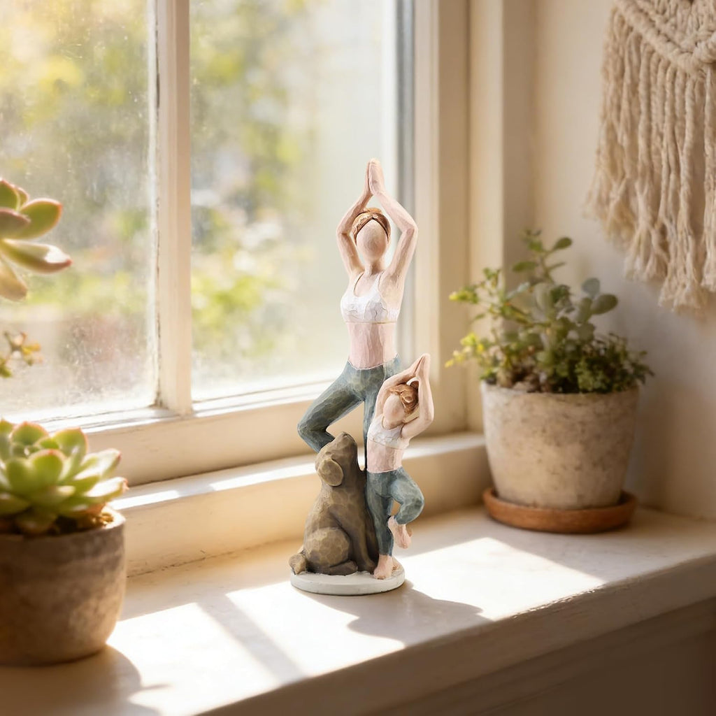 Yoga Family Resin Figurine With Dog