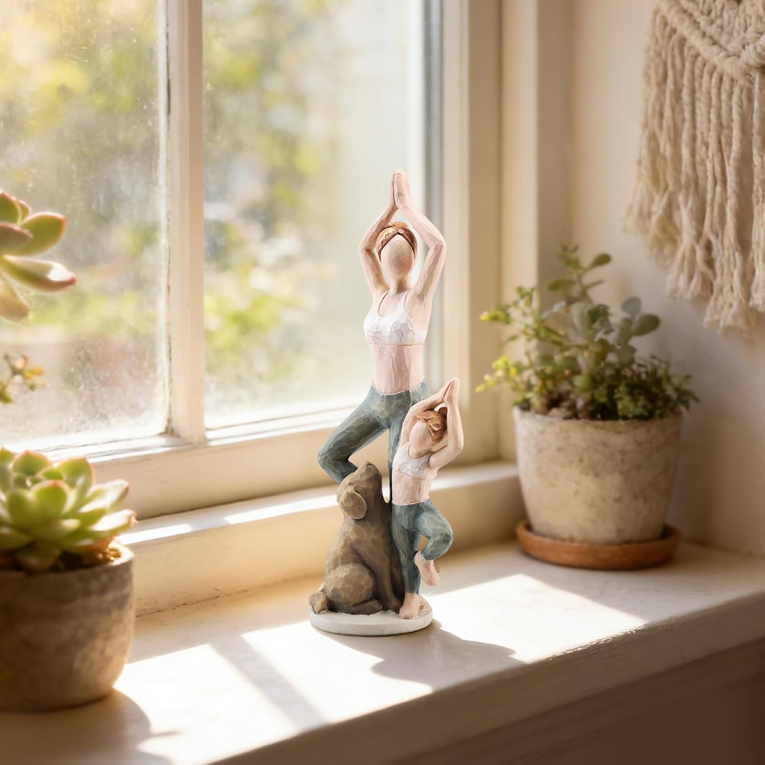 Yoga Family Resin Figurine With Dog