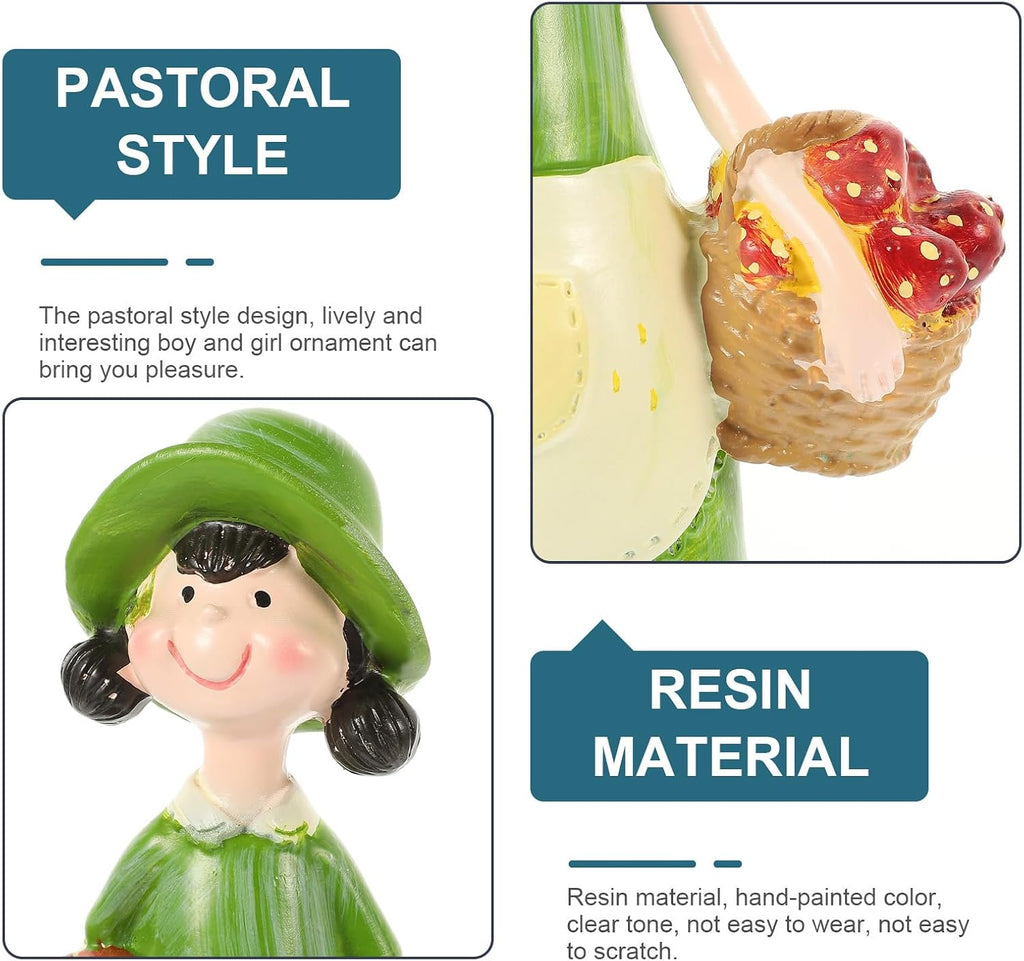 Pastoral Couple Resin Desktop Figurines
