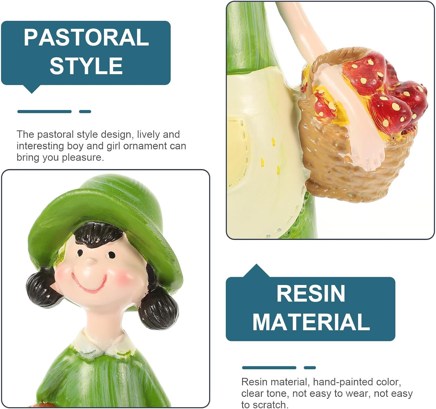 Pastoral Couple Resin Desktop Figurines