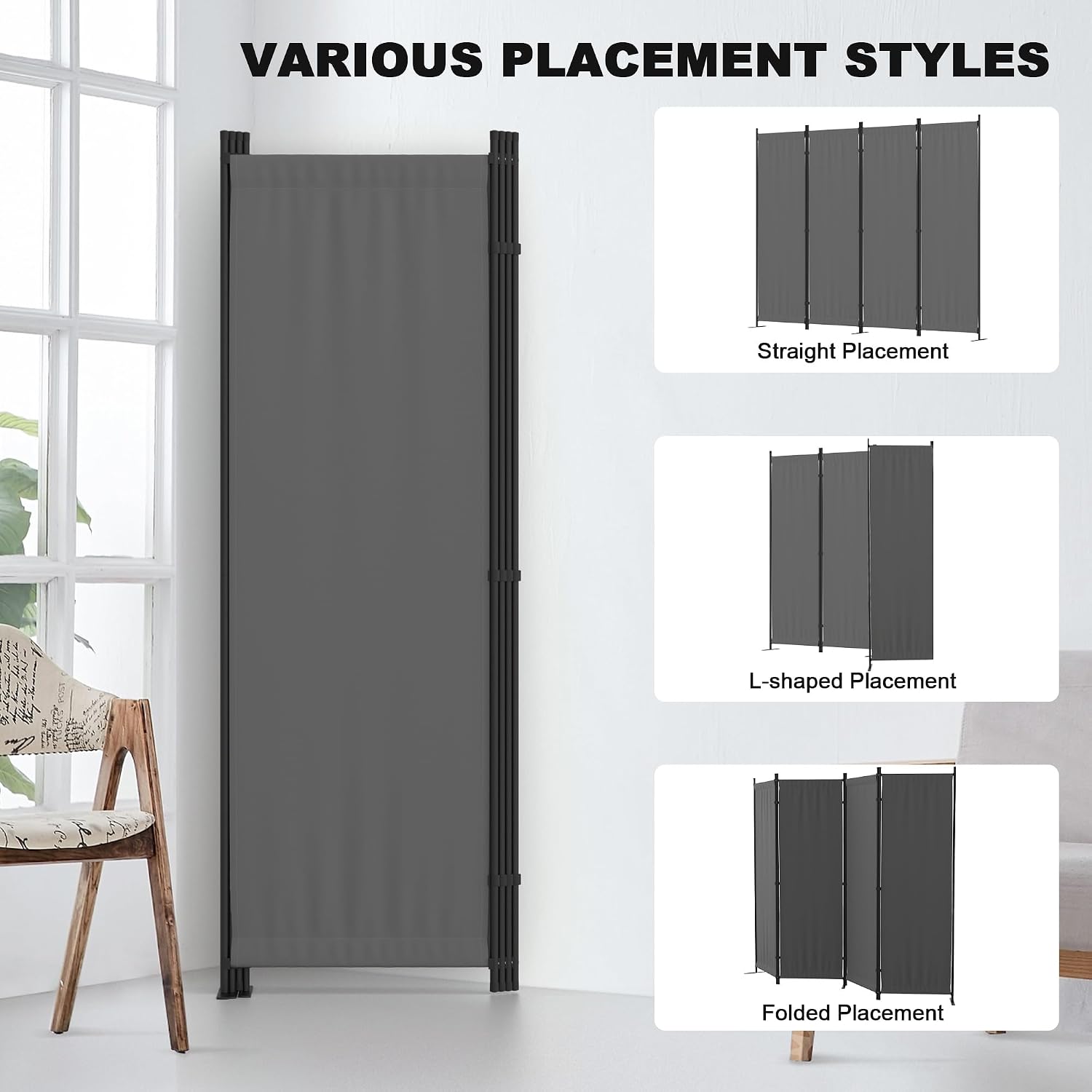 Four Panel Portable Freestanding Room Divider