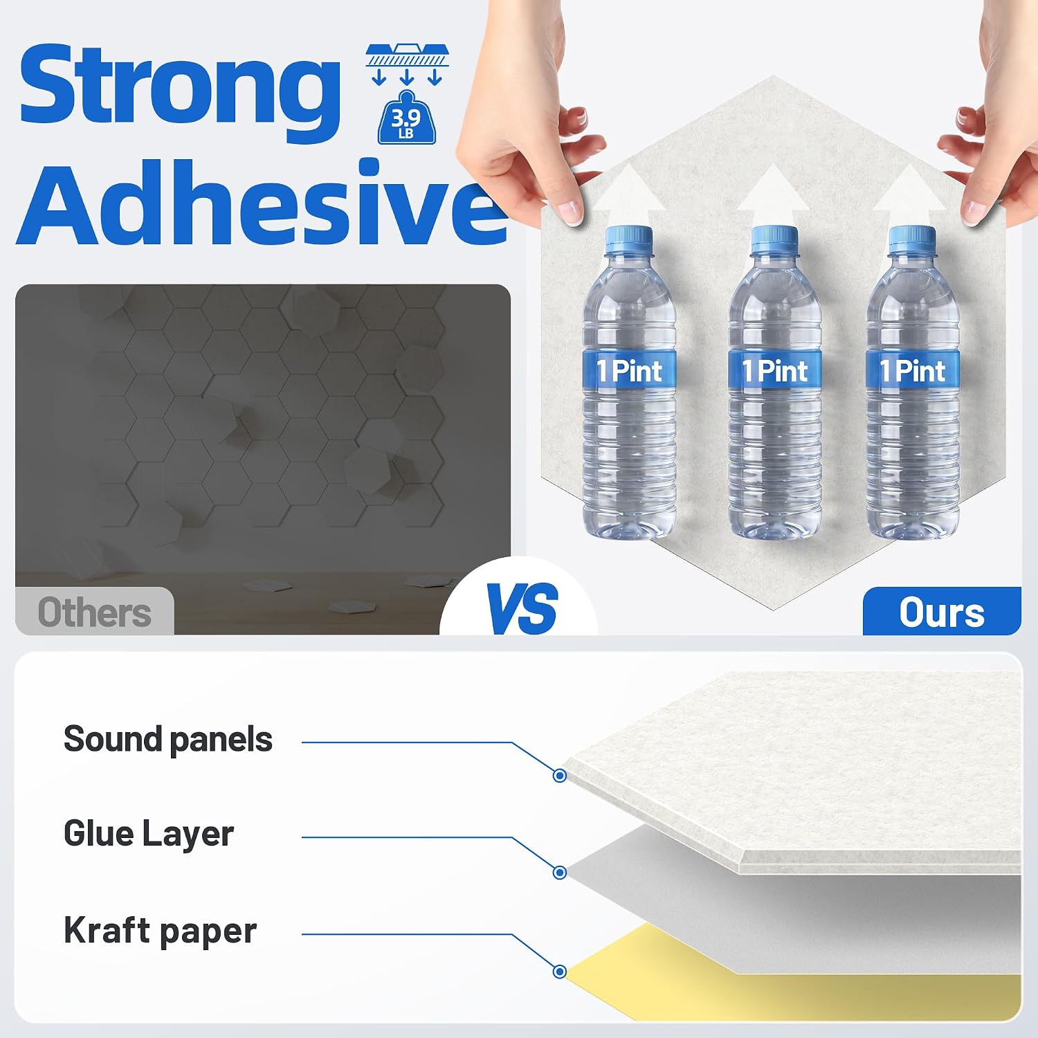 Hexagon High Density Adhesive Acoustic Panels