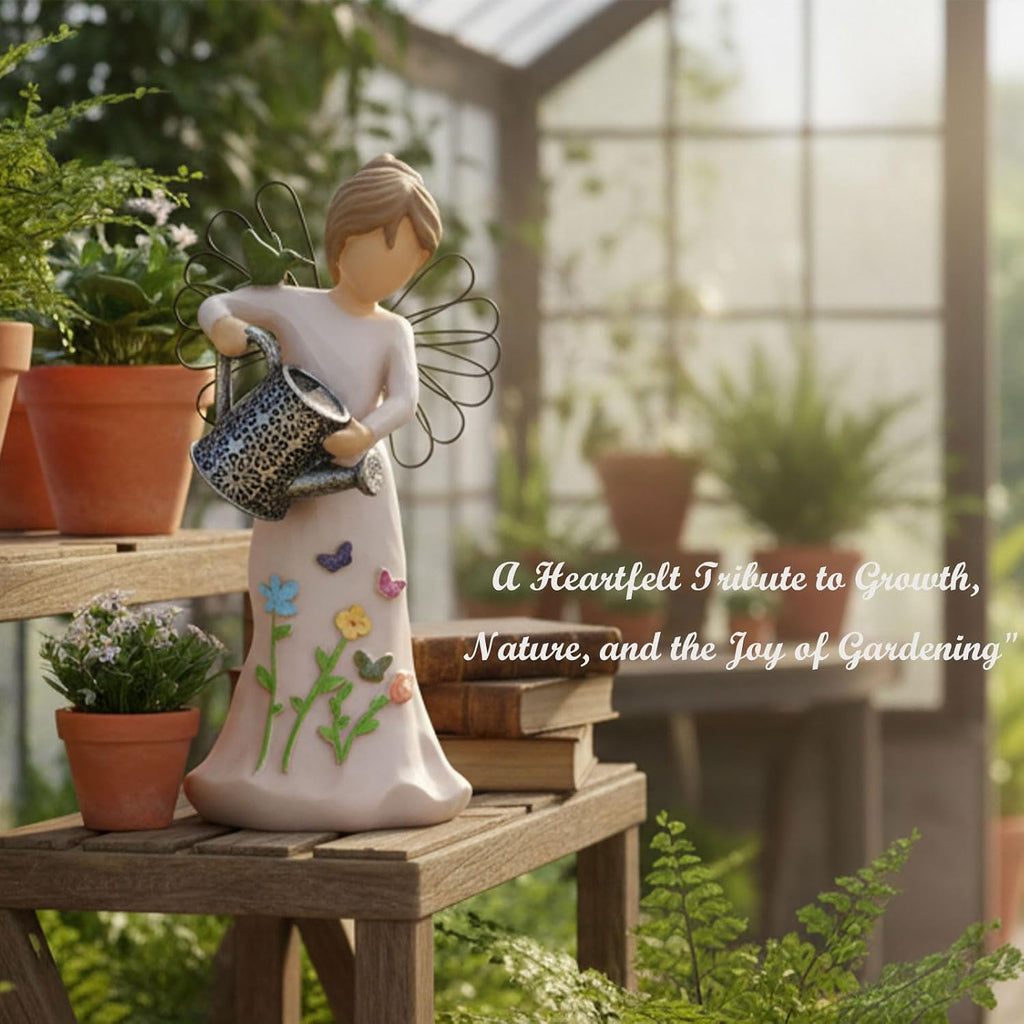 Watering Angel Resin Garden Figurine