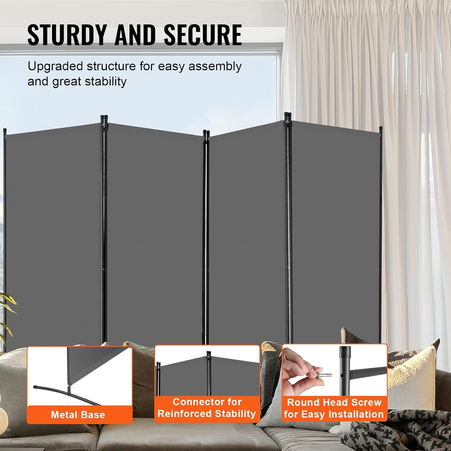 Four Panel Foldable Freestanding Room Divider