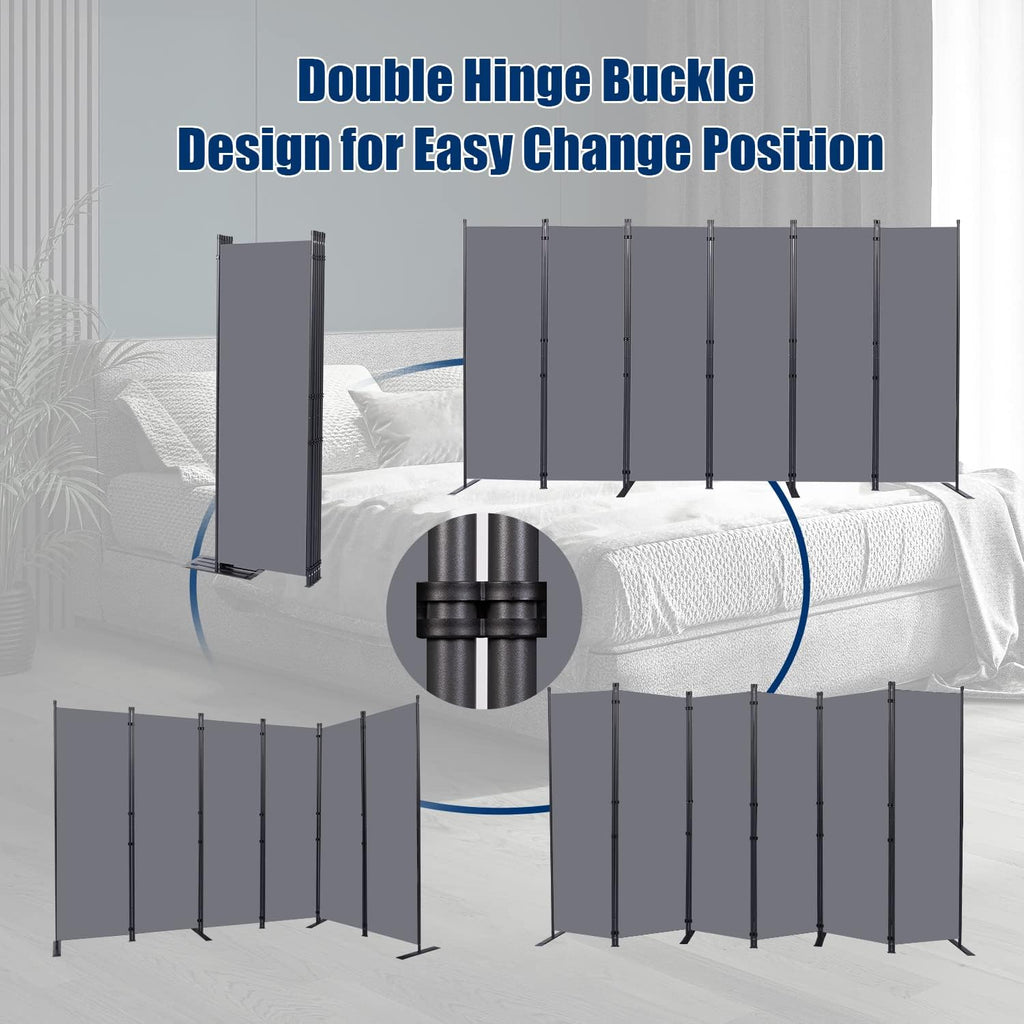 Six Panel Portable Fabric Room Divider