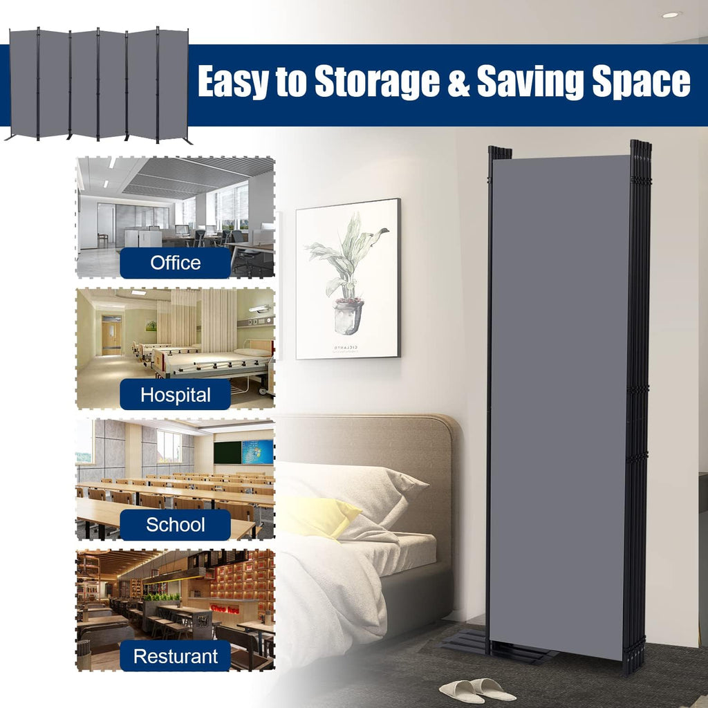 Six Panel Portable Fabric Room Divider