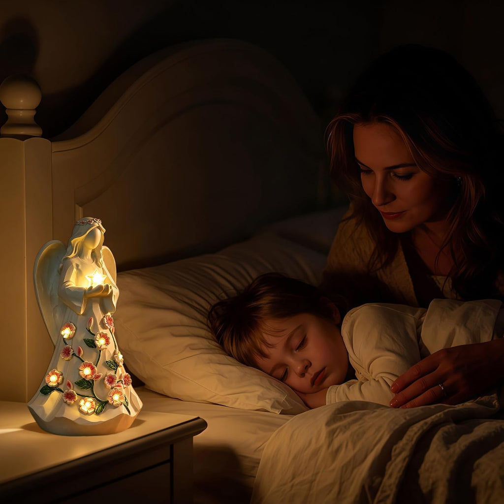 Lighted Guardian Angel Tabletop Figurine