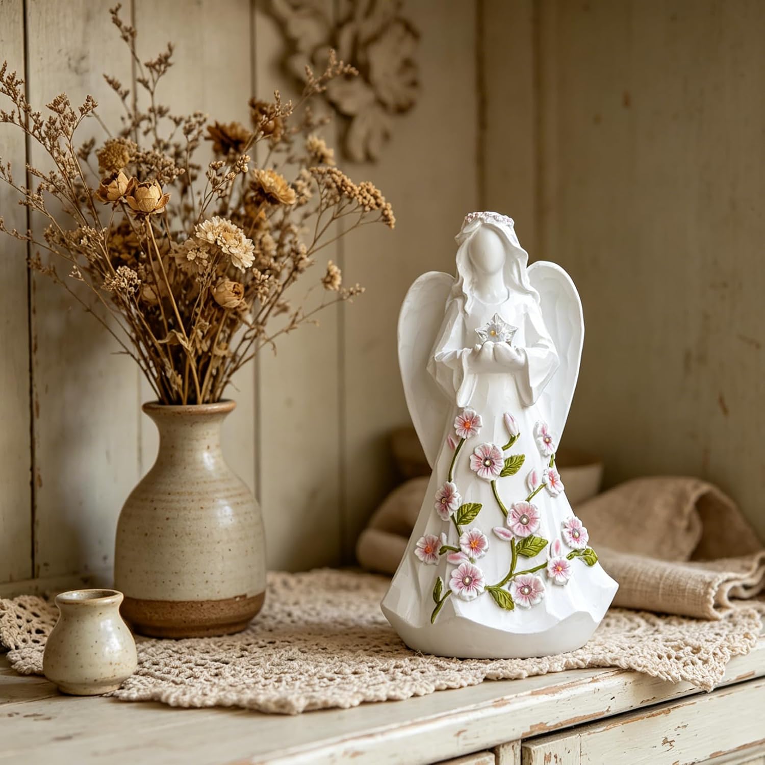 Lighted Guardian Angel Tabletop Figurine