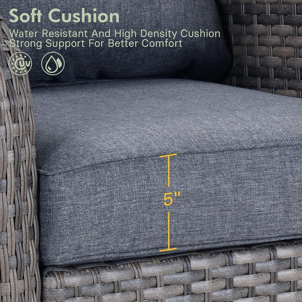 Wicker Outdoor Loveseat Sofa Cushioned