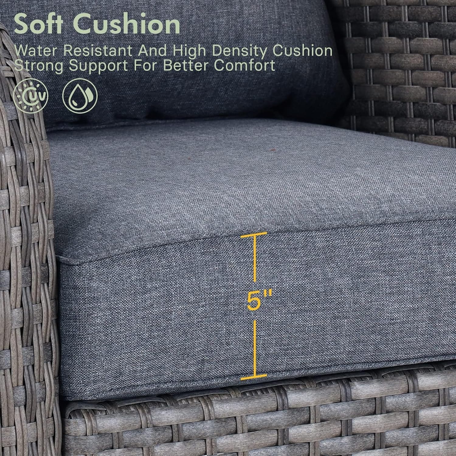 Wicker Outdoor Loveseat Sofa Cushioned