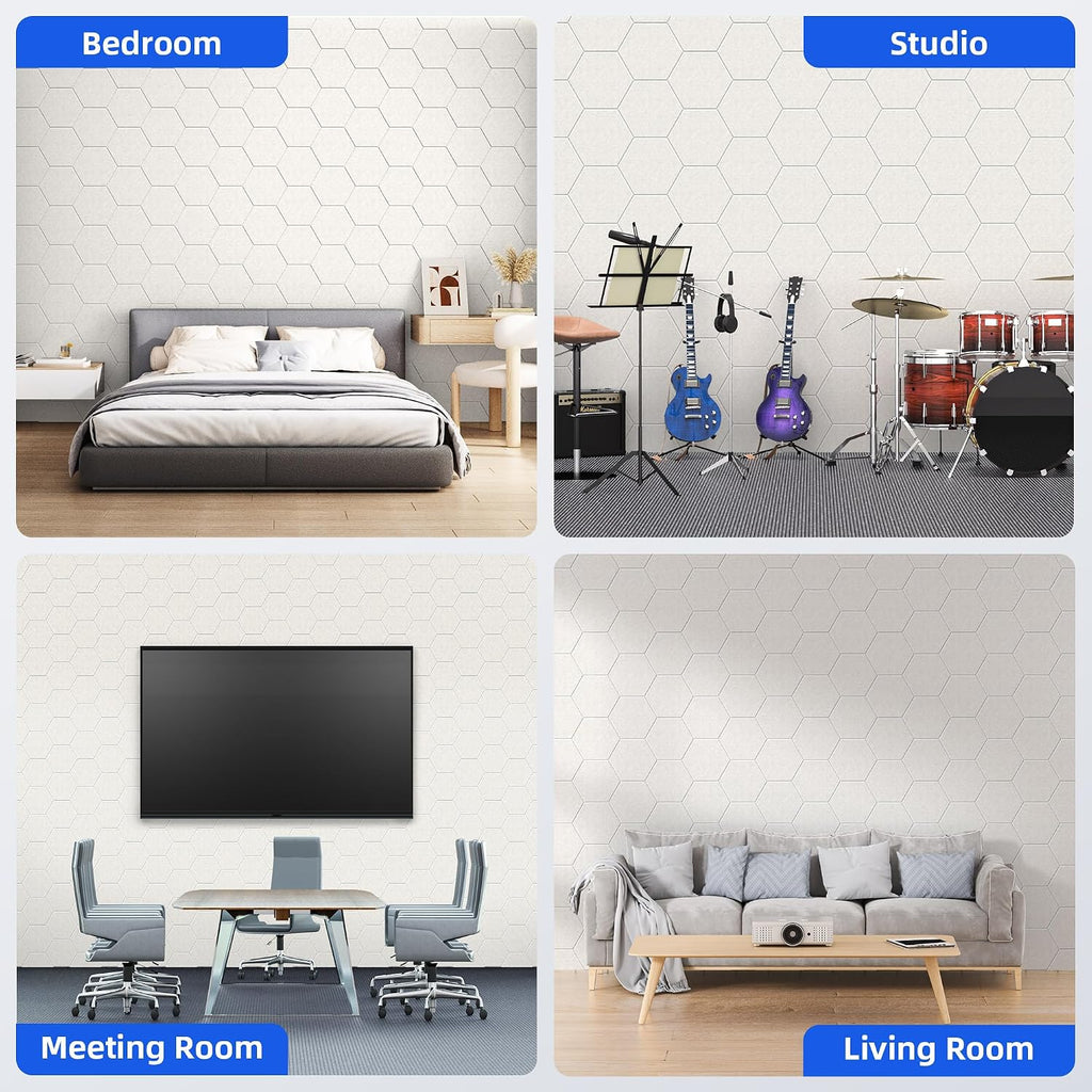 Hexagon High Density Adhesive Acoustic Panels