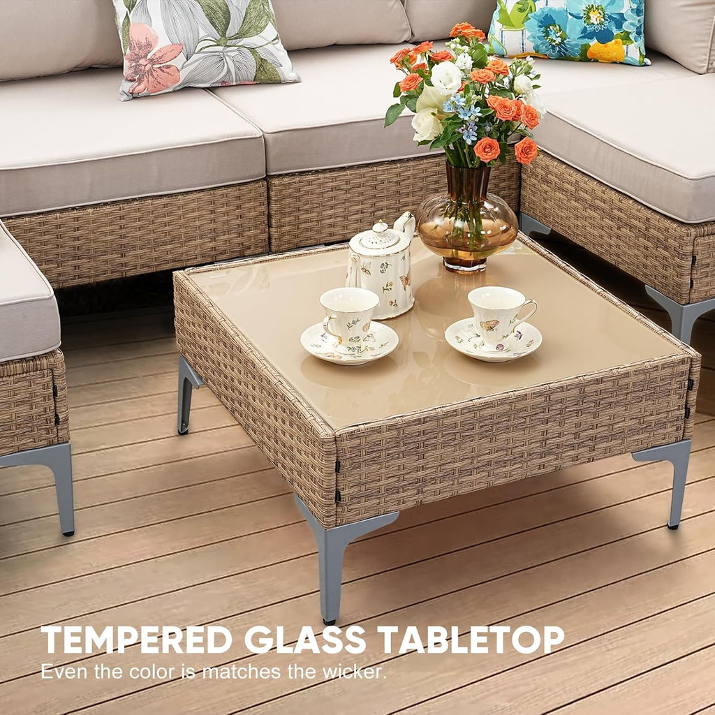Three Wicker Outdoor Patio Furniture Set