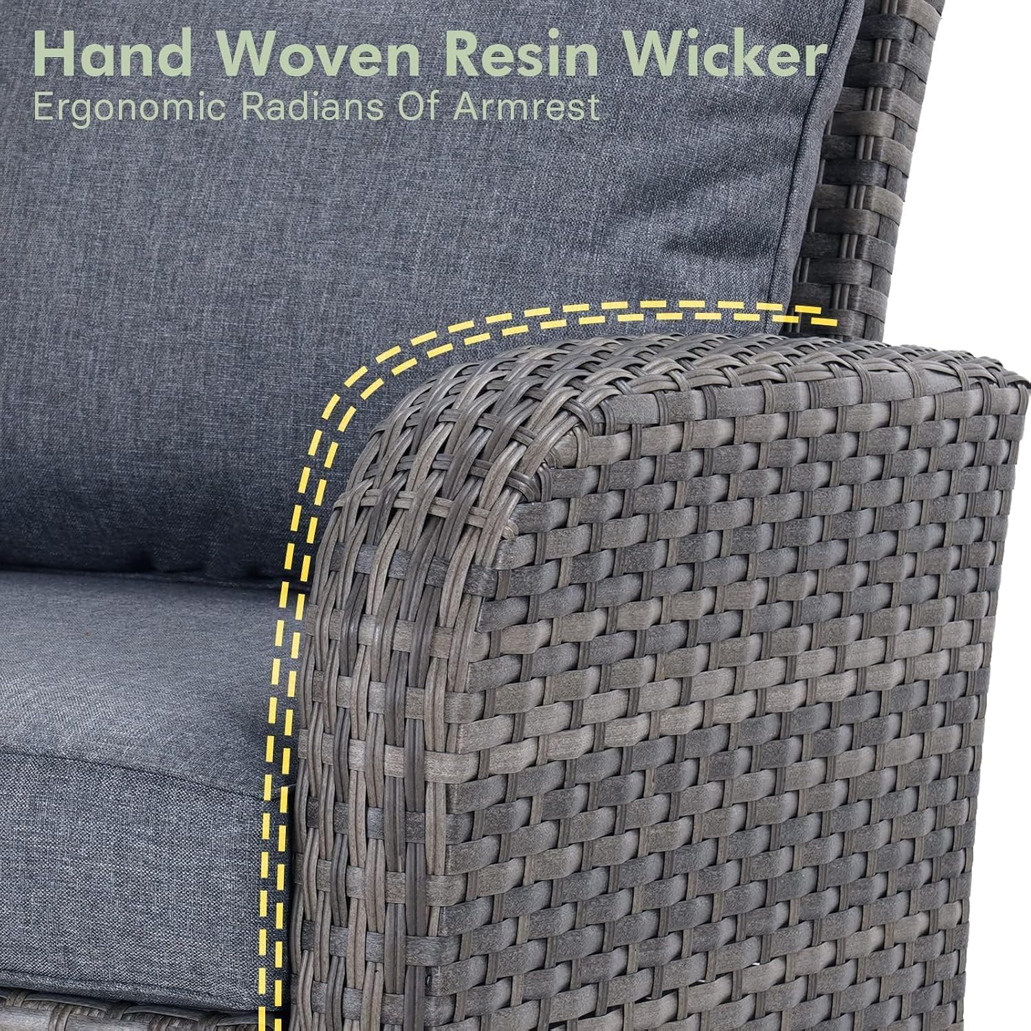 Wicker Outdoor Loveseat Sofa Cushioned