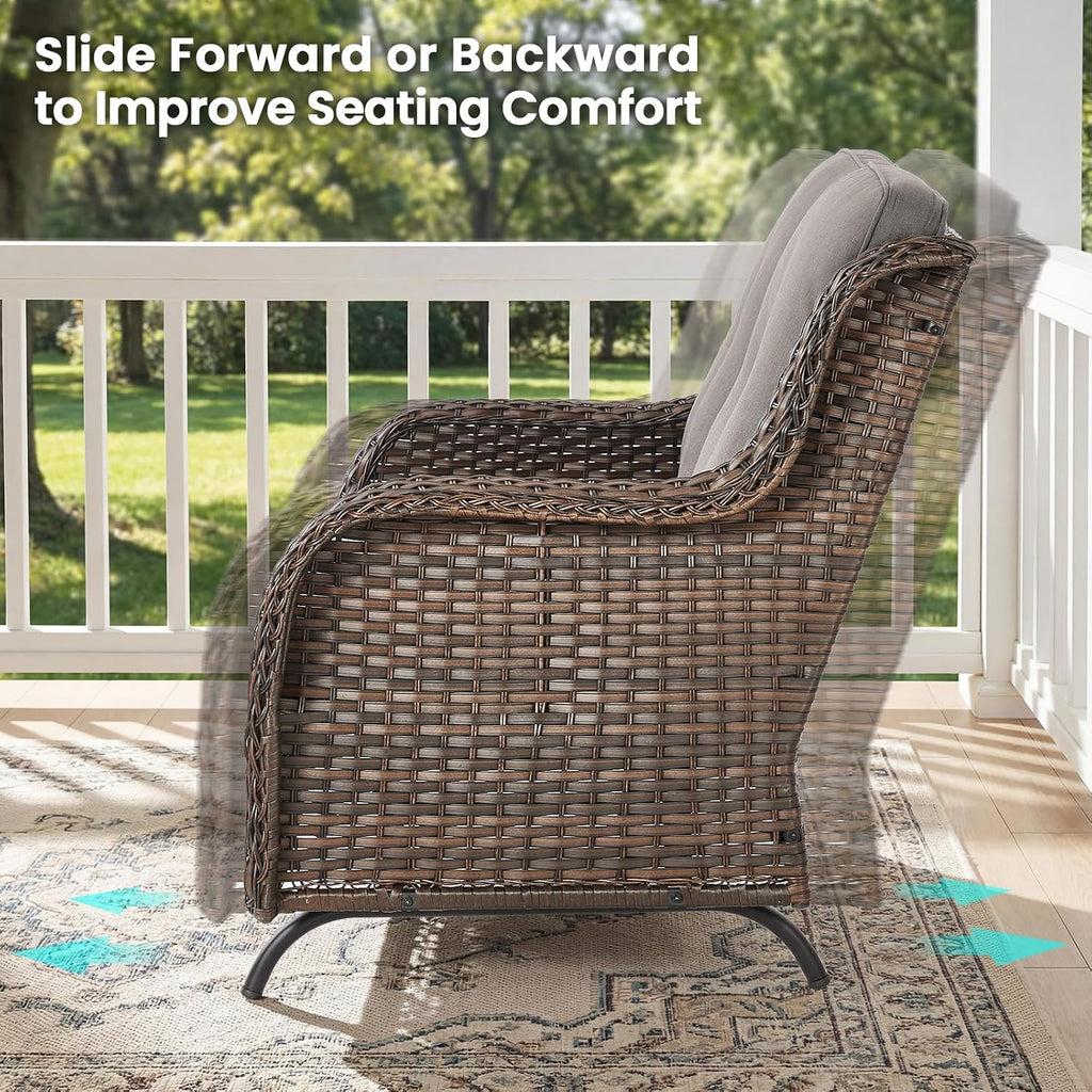 Thick Cushioned Wicker Outdoor Loveseat