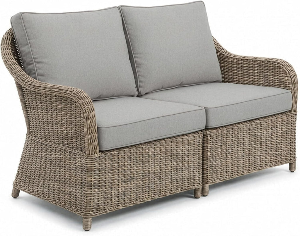 Modular Rattan Outdoor Cushioned Loveseat