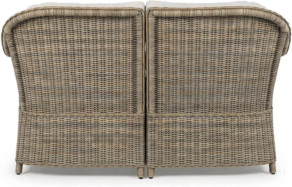 Modular Rattan Outdoor Cushioned Loveseat