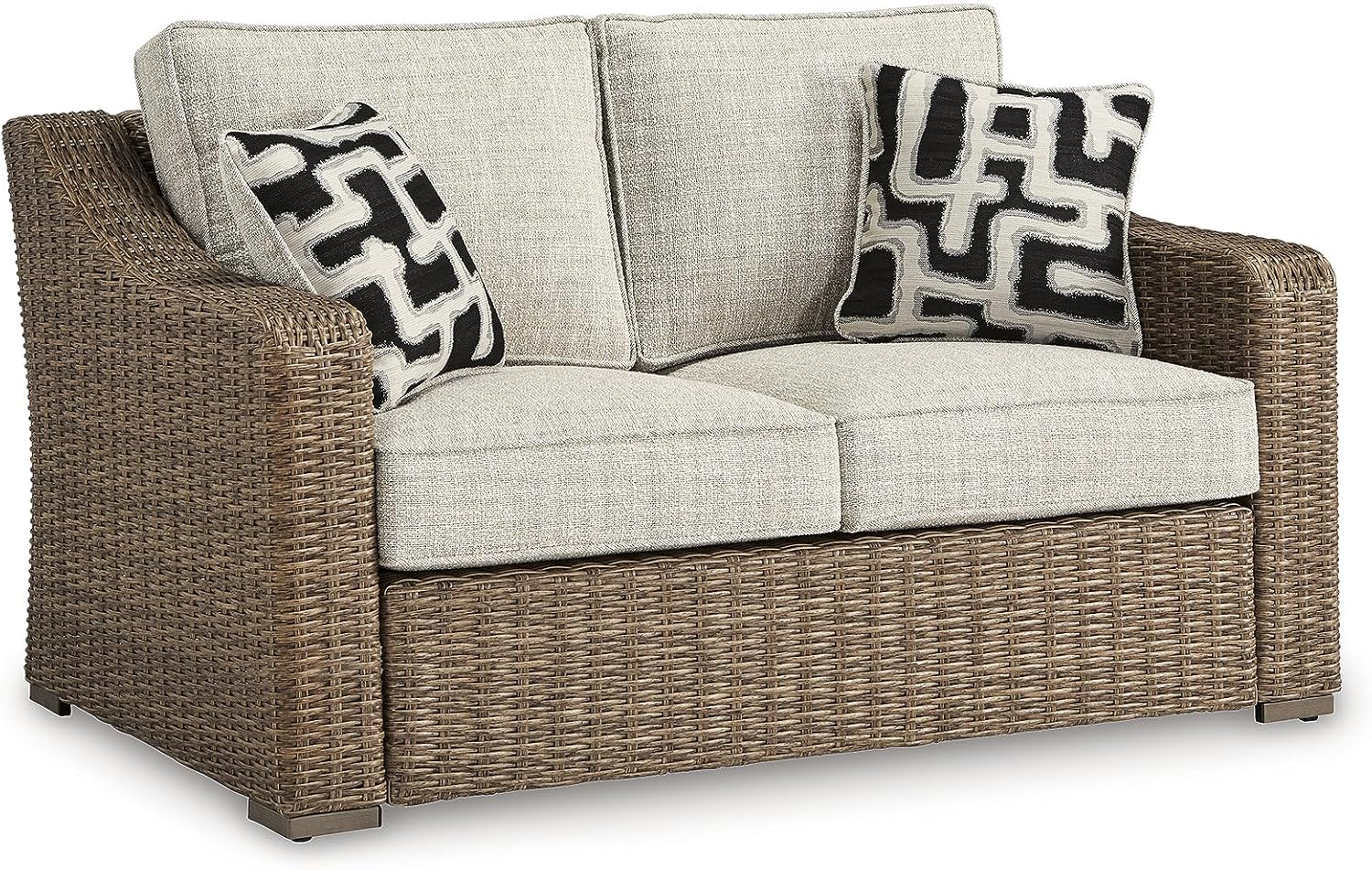 Resin Wicker Outdoor Cushioned Loveseat
