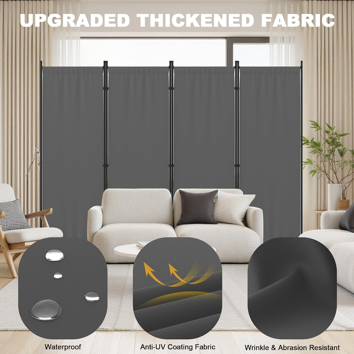 Four Panel Portable Freestanding Room Divider