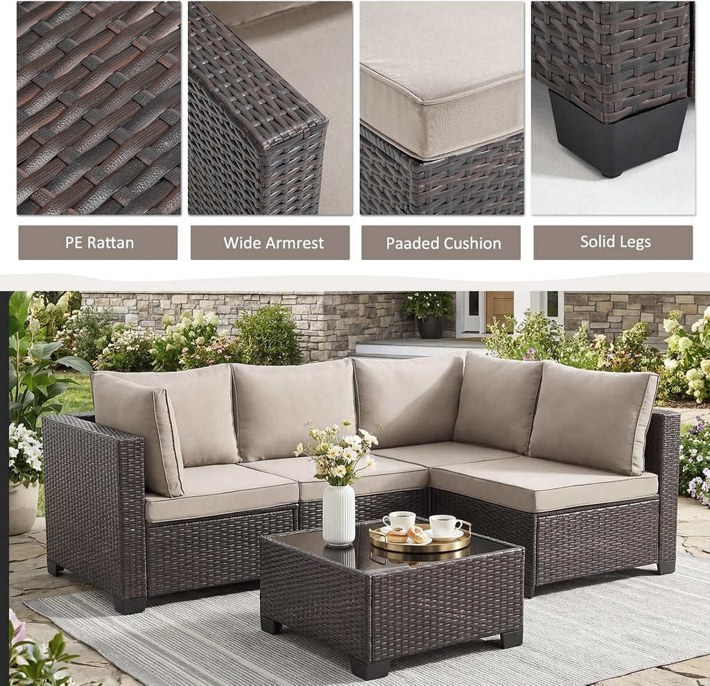 Three Piece Rattan Outdoor Patio Set