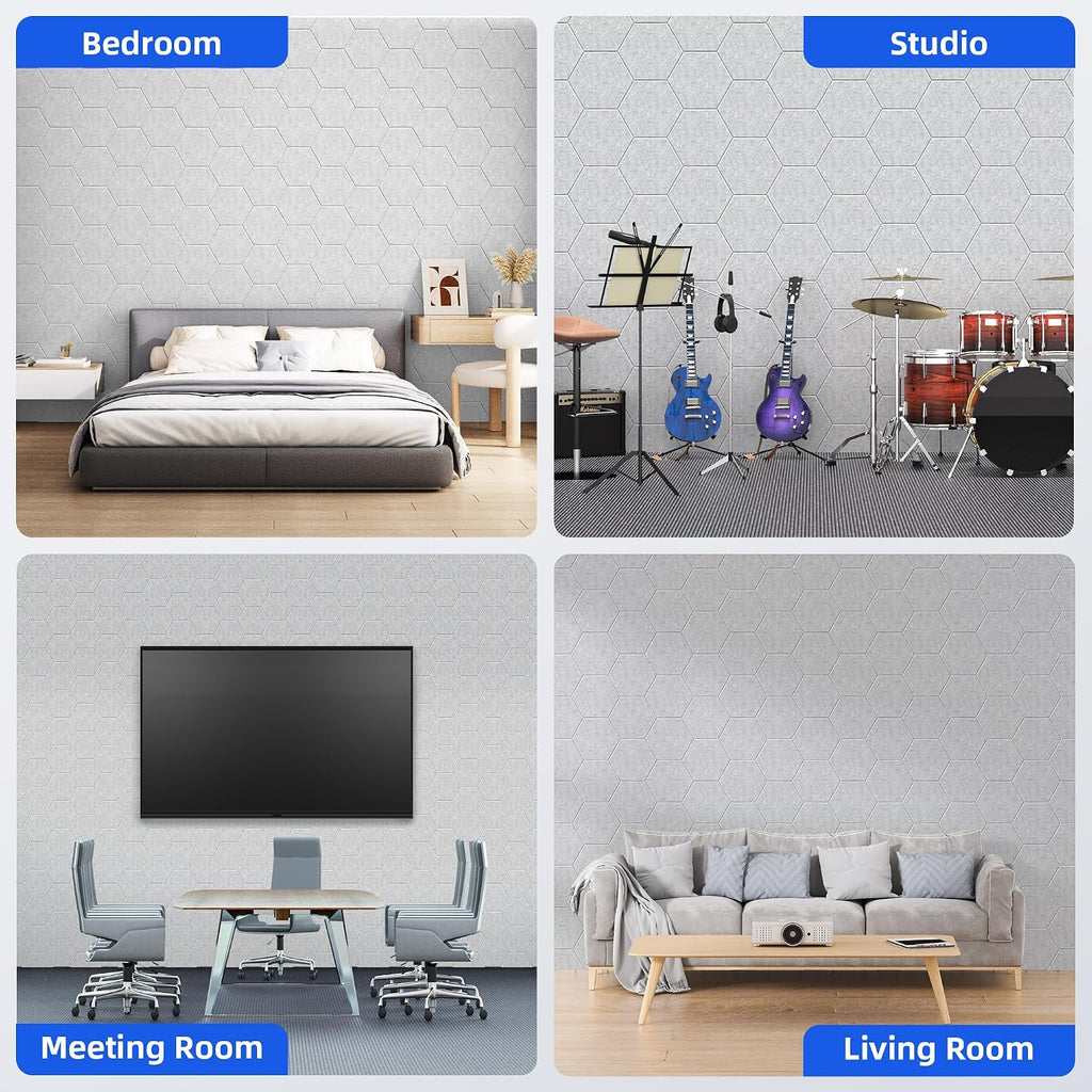 Hexagon High Density Self Adhesive Acoustic Panels