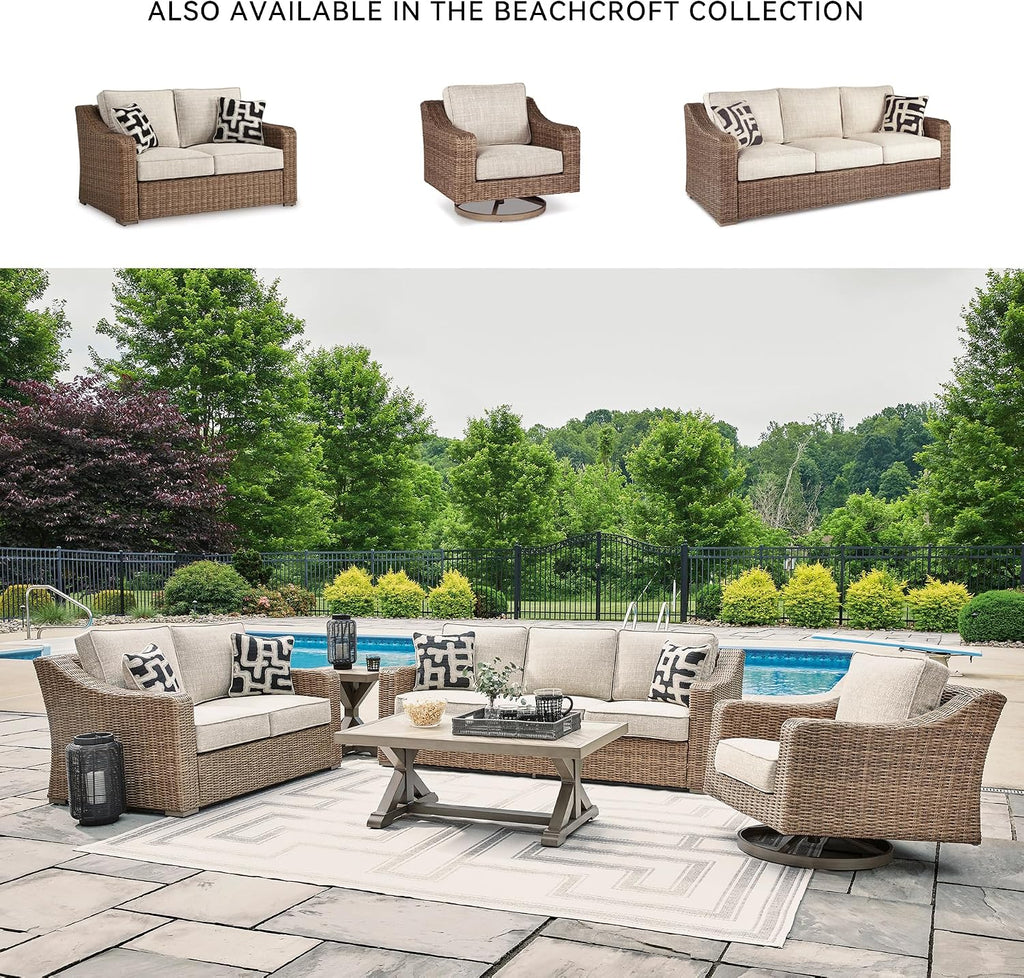 Resin Wicker Outdoor Cushioned Loveseat