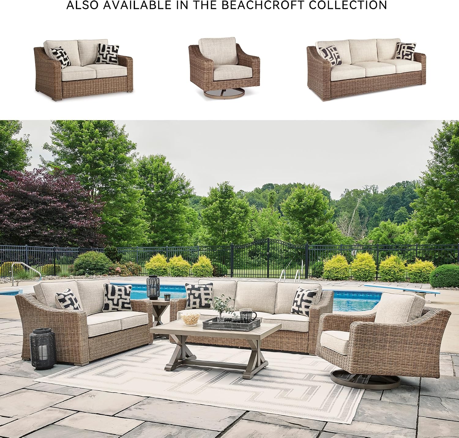 Resin Wicker Outdoor Cushioned Loveseat