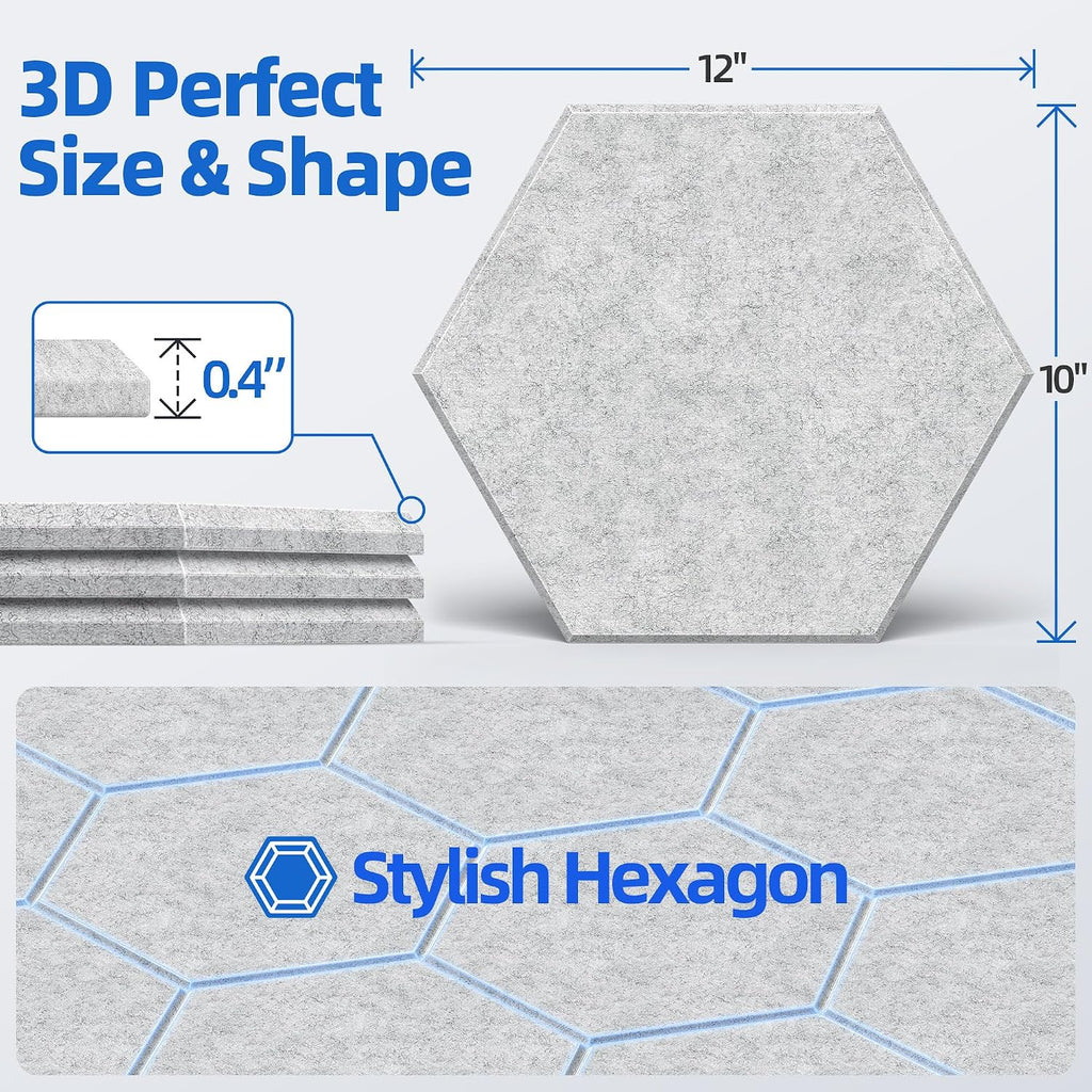 Hexagon High Density Self Adhesive Acoustic Panels