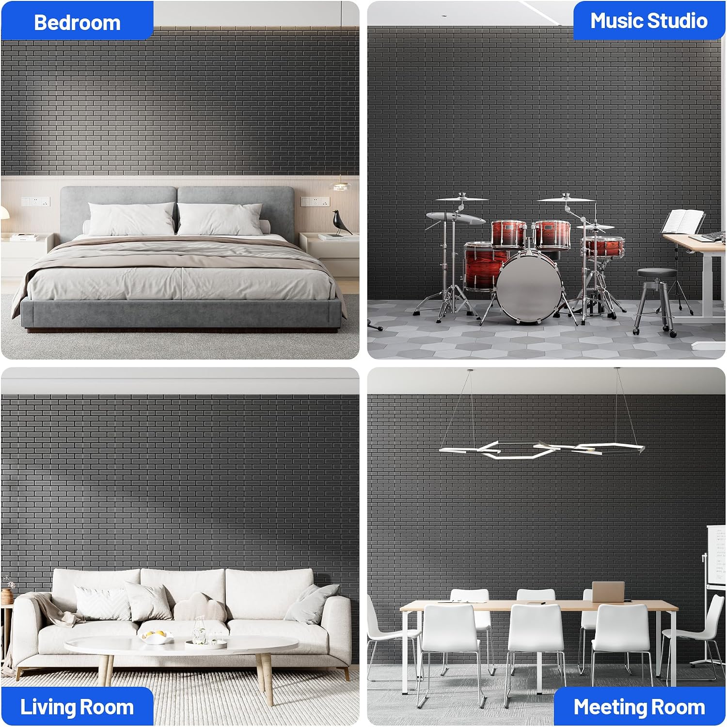 High Density Self Adhesive Acoustic Foam Panels