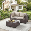 Three Piece Rattan Outdoor Patio Set